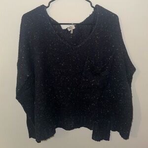 Tobi Navy Blue V-Neck Sweater with Colorful sprinkles